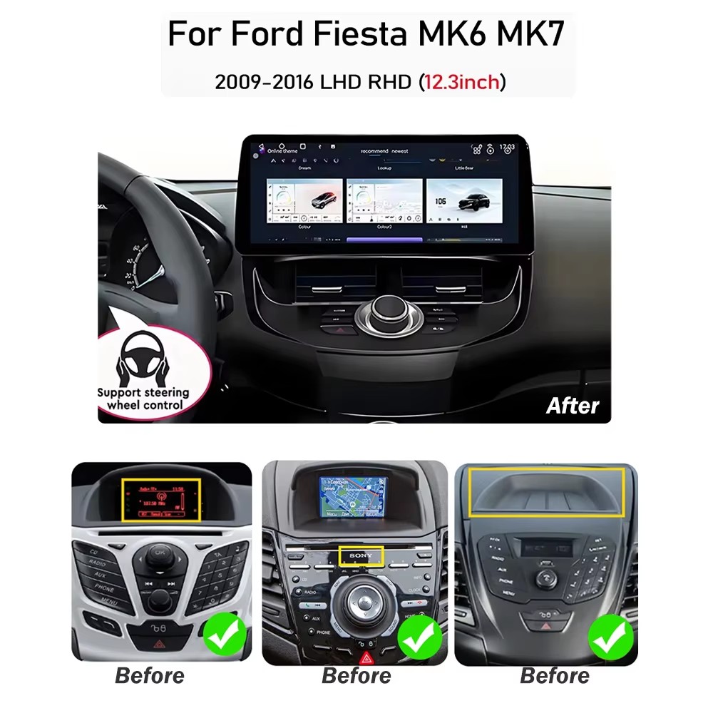 12,3 inç Ford Fiesta MK6 MK7 2 - Ddr5 8Gb incelemesi ve fiyatı
